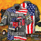 Truck Monster Truckin American Hawaiian Shirt Pattern Detail For Vacation Travel And Daily Wear