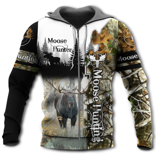 Moose Hunter Hoodie For Wildlife Enthusiasts Weekend Adventures And Casual Style