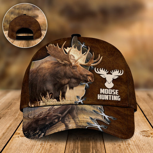 Moose Hunting Forest Vintage Classic Cap For Weekend Travel Outdoor Events And Casual Outfits