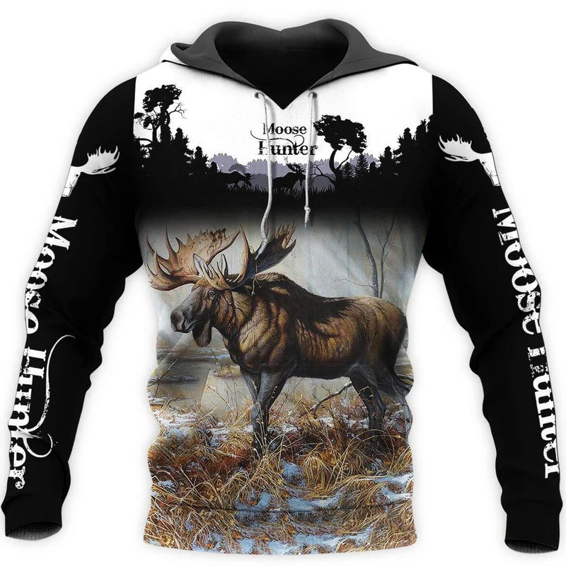 Moose Hunting Love Hoodie For Outdoor Events Country Style And Seasonal Gifting