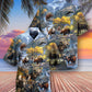 Happy Moose Everyday Hawaiian Shirt Pattern View For Lightweight Everyday Style