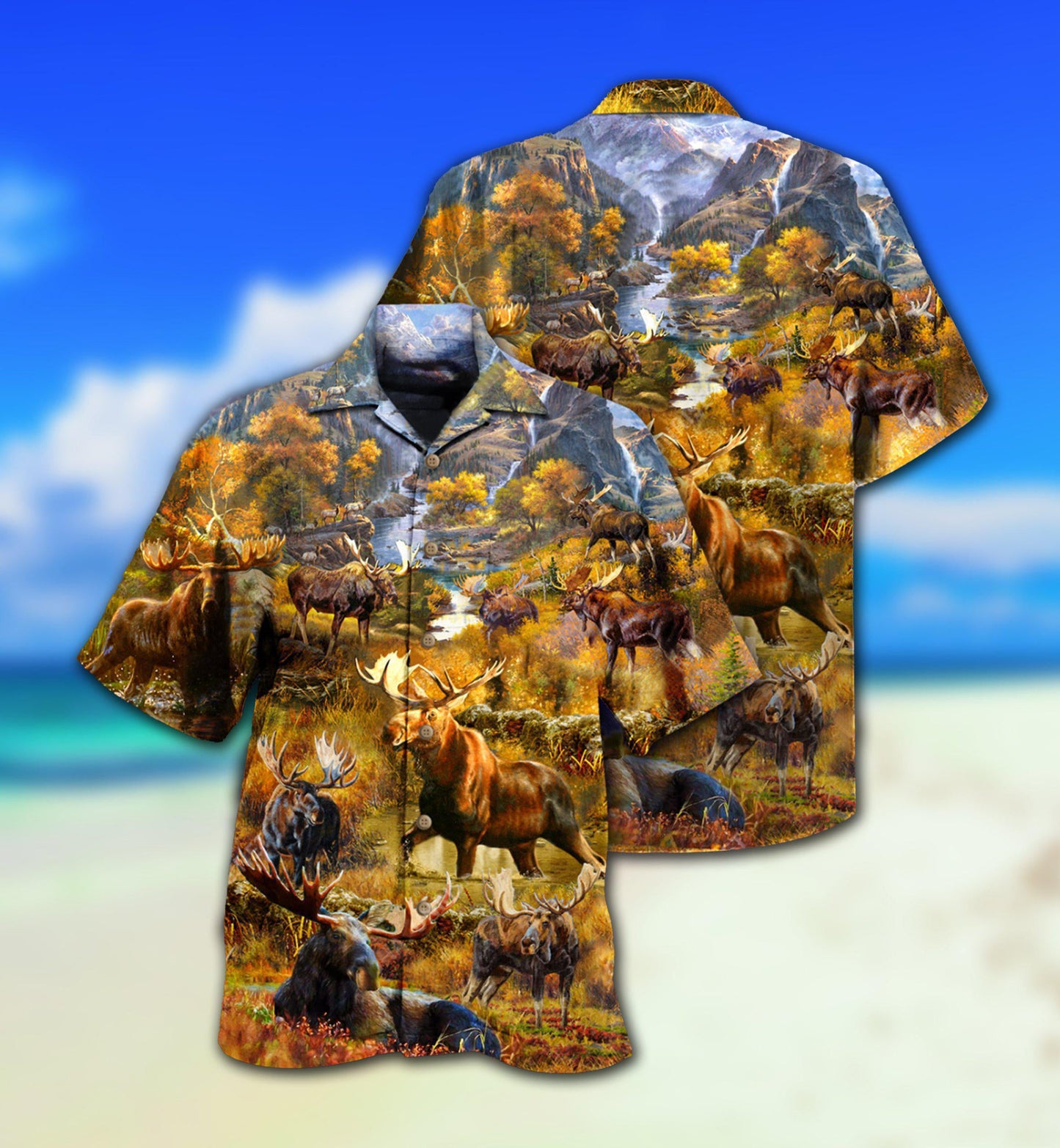 Woodland Moose Spend Hawaiian Shirt For Poolside Relaxation And Sunny Getaways