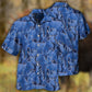 Blue Moose Hawaiian Shirt With Detailed Graphic For Island Vacation Beach Days And Thoughtful Gifting