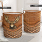 Moose Rattan Texture Cute Laundry Basket For Room Home Organizer