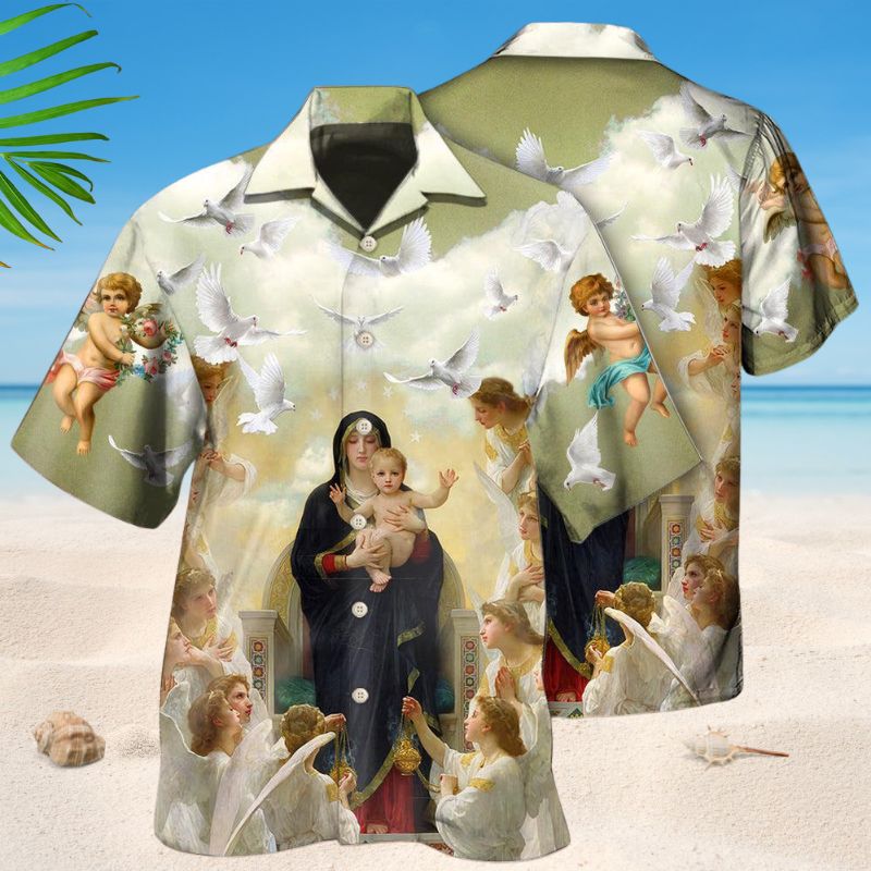 Motherhood Dove Peace Hawaiian Shirt For Resort Trips, Coastal Parties, And Warm Weather Style