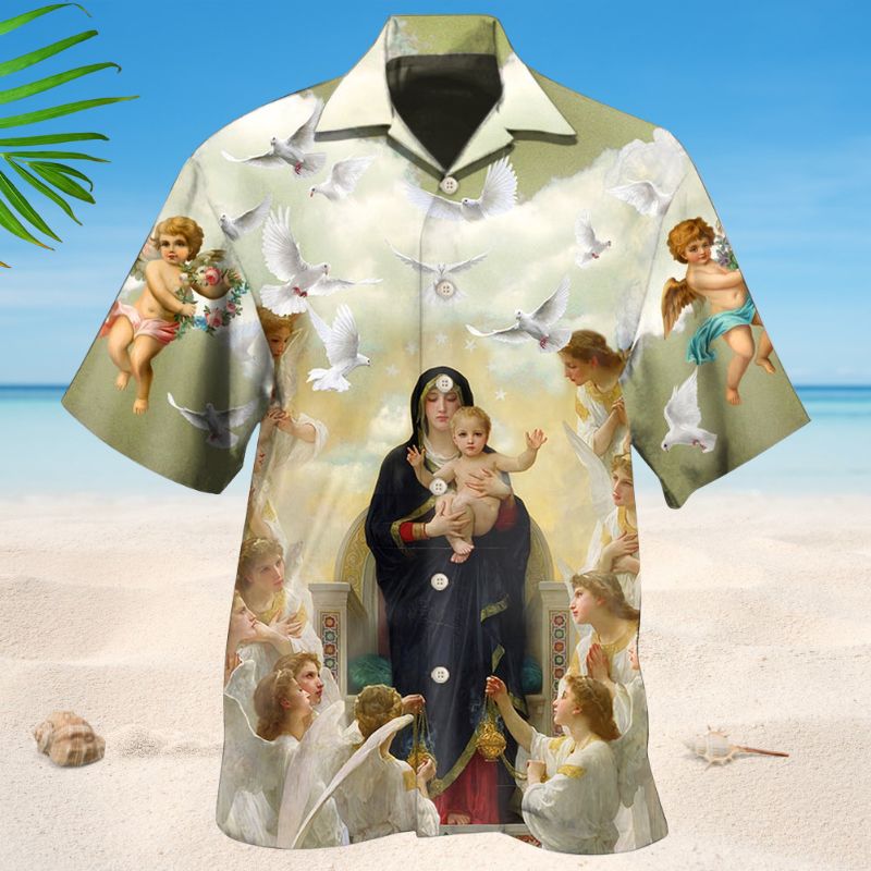 Motherhood Dove Peace Hawaiian Shirt For Resort Trips, Coastal Parties, And Warm Weather Style