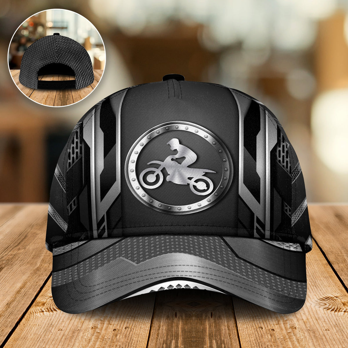 Motorcycle Black And White Style Personalized Classic Cap For Summer Activities Vacations And Comfortable Daily Wear