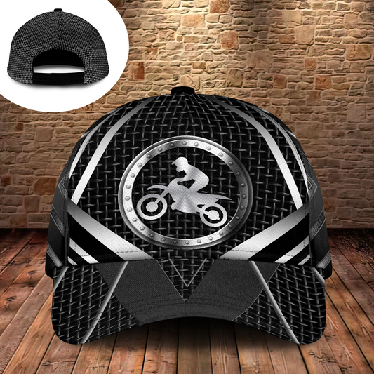 Motocross Black Metal Classic Cap For Festivals Vacations Outdoor Fun And Daily Comfort