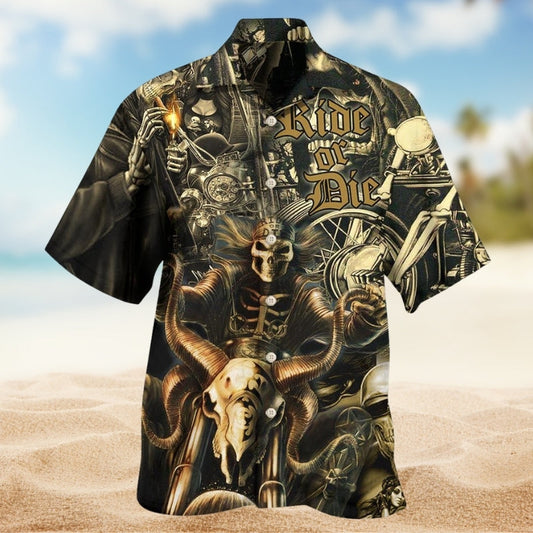 Motorcycle Adventure Hawaiian Shirt For Beach Travel, Vacation Cruise, And Summer Party Style