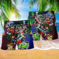 Motorcycle Racing Christmas Energy Beach Shorts Pattern Detail For Sunny Outdoor Activities