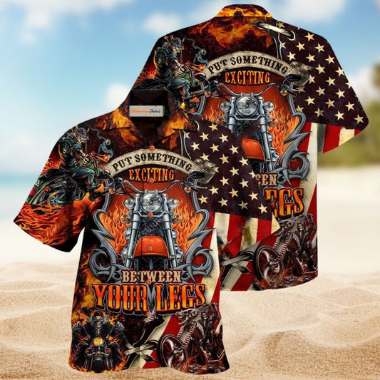 Motorcycle Exciting Ride Hawaiian Shirt For Tropical Holidays, Outdoor Gatherings, And Everyday Comfort