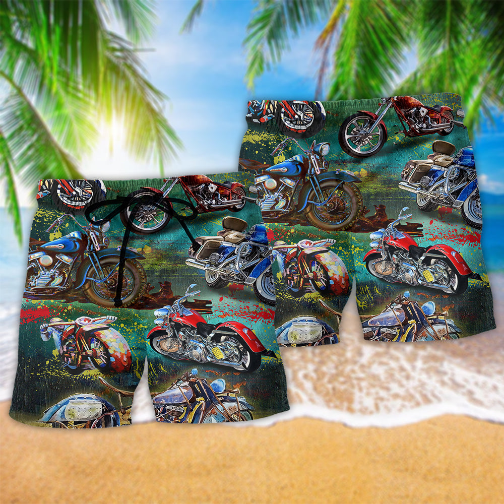 Motorcycle Freedom Full Tank Beach Shorts Artwork Detail For Car And Bike Lover Gifts