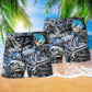 Motorcycle Freedom Beach Shorts Pattern Detail For Summer Adventures And Relaxed Holiday Style