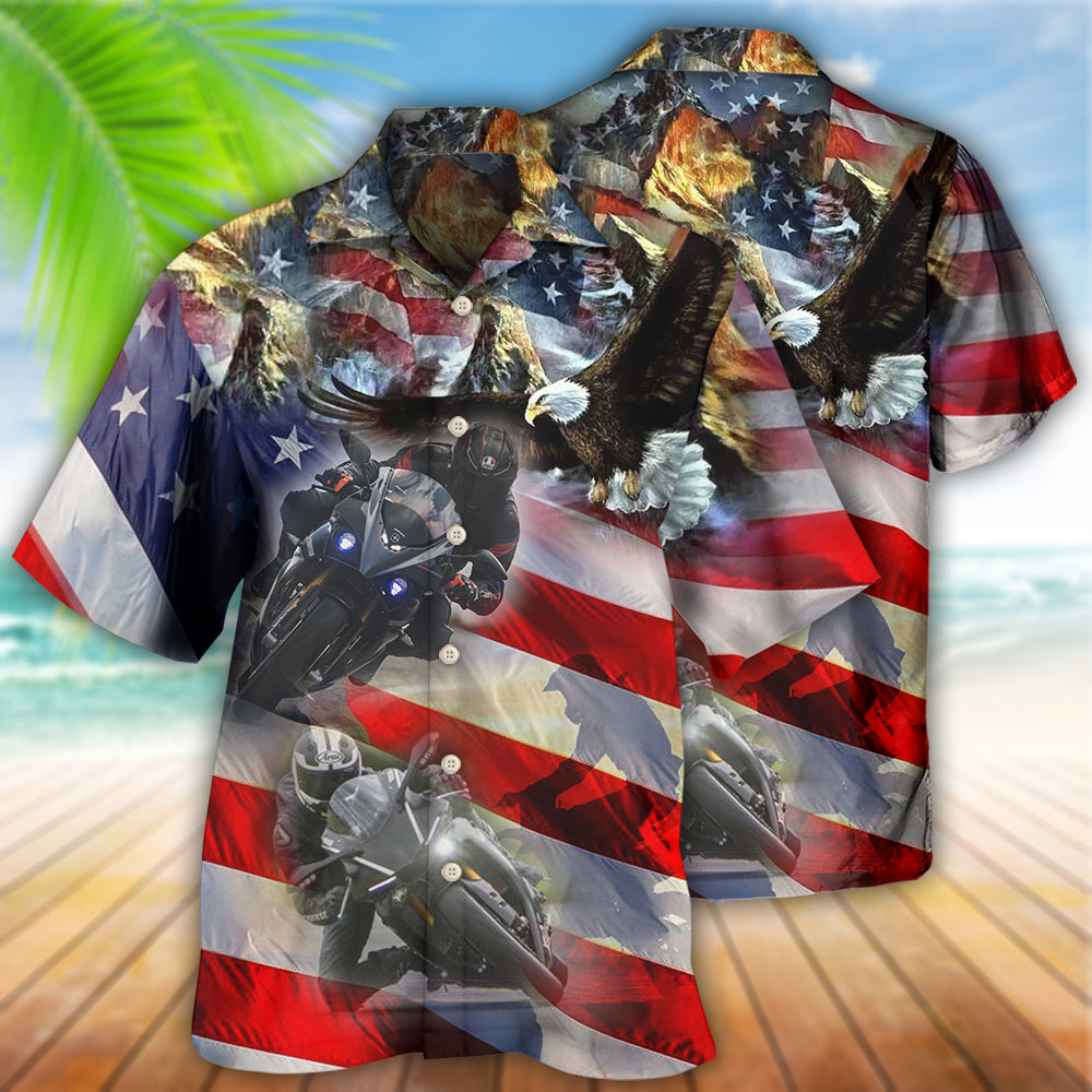 Motorcycle Independence Day Hawaiian Shirt Pattern View For Lightweight Everyday Style
