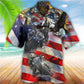 Motorcycle Independence Day Hawaiian Shirt Artwork Detail For Tropical Trips And Casual Outings