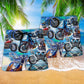 Motorcycle Adventure Beach Shorts Pattern Detail For Beachside Relaxation And Easygoing Coastal Style