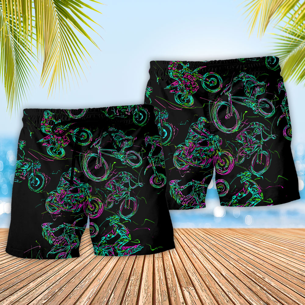 Motorcycle Urban Beach Shorts Pattern Detail For Cruise Vacations And Warm Weather Wardrobe