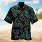 Christmas Santa Hawaiian Shirt Detailed Pattern View For Summer Travel