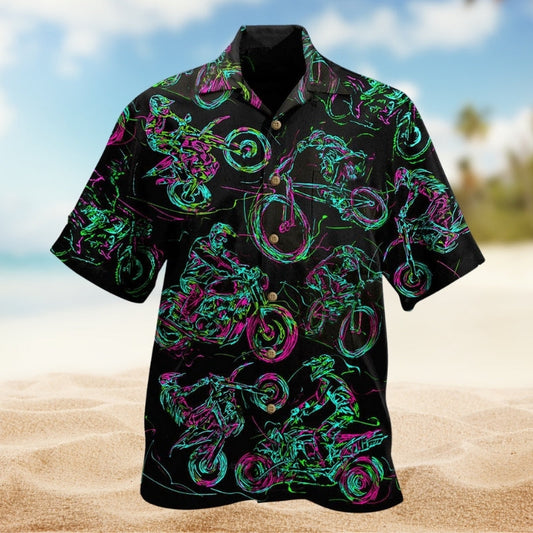 Christmas Santa Hawaiian Shirt Detailed Pattern View For Summer Travel