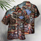 Motorcycle Plans Maps American Hawaiian Shirt Design Detail For Beach Days And Holiday Travel