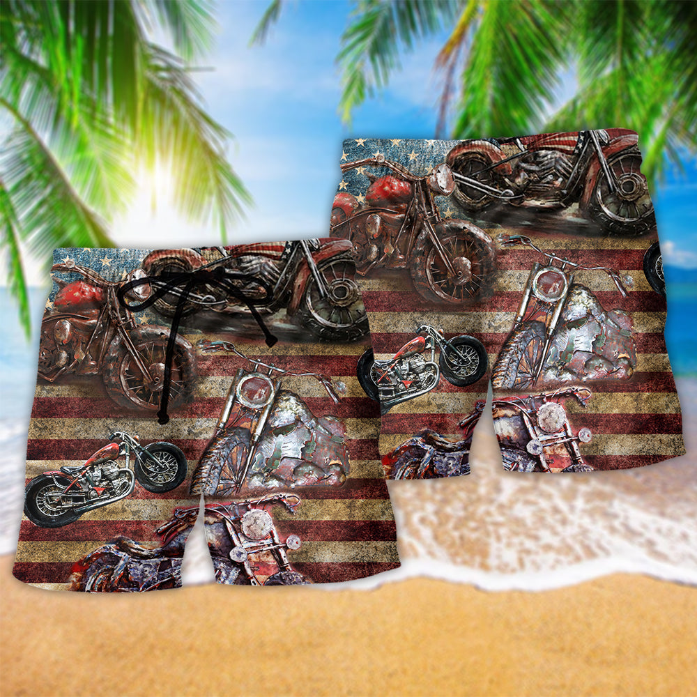 Motorcycle No Plans No Maps Just Ride Hawaiian Beach Shorts For Coastal Drives And Casual Style