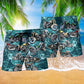 Motorcycle Beach Shorts Pattern Detail For Tropical Escapes And Leisure And Relaxation
