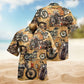 Motorcycle Creative Pattern Hawaiian Shirt For Tropical Holidays, Outdoor Gatherings, And Everyday Comfort