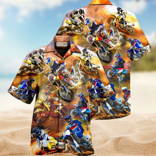 Motorcycle Shift Gear Hawaiian Shirt For Motorsport Events, Beach Travel, And Thoughtful Gift Giving