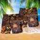 Motorcycle Skull Racing Beach Shorts Pattern Detail For Outdoor Activities And Relaxed Casual Wear