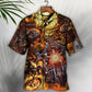 Skull Motorcycle Racing Fire Speed Hawaiian Shirt For Resort Getaways And Comfortable Summer Activities