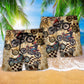Motorcycle Motivation Rider Beach Shorts Pattern Detail For Cruise Vacations And Warm Weather Wardrobe