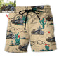 Desert Motorcycle Beach Shorts For Tropical Holidays And Bright Seasonal Outfits