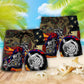 Motorcycle US Flag Beach Shorts Artwork View For Seaside Trips And Casual Style