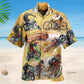 Vintage Motorcycle Hawaiian Shirt For Island Vacations, Resort Wear, And Relaxed Seasonal Style
