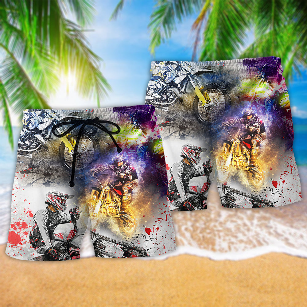 Motorcycle Adventure Freedom Quote Beach Shorts Design Detail For Casual Warm Weather Outfits