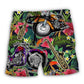 Motorcycle And Saxophone Lover Beach Shorts Graphic Detail For Resort Trips And Casual Outings