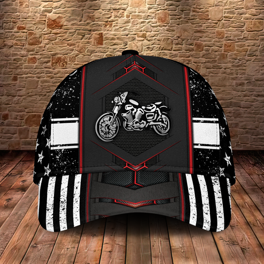 Motorcycle Metal Classic Cap For Outdoor Events Beach Travel And Relaxed Daily Style