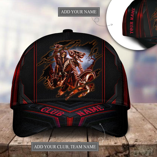 Motorcycle Team Skull Personalized Classic Cap For Daily Styling Weekend Travel And Outdoor Activities