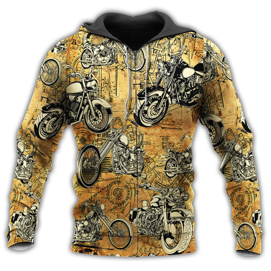 Vintage Dark Yellow Motorcycle Hoodie For Automotive Enthusiasts Road Trips And Casual Everyday Wear