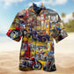Motorcycles In The Field Hawaiian Shirt For Tropical Holidays Resort Trips And Everyday Summer Style