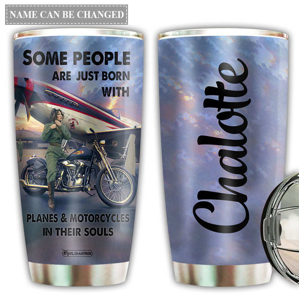 Motorcycle In Their Souls Personalized 20 Oz Tumbler For Coffee Travel And Daily Drinks