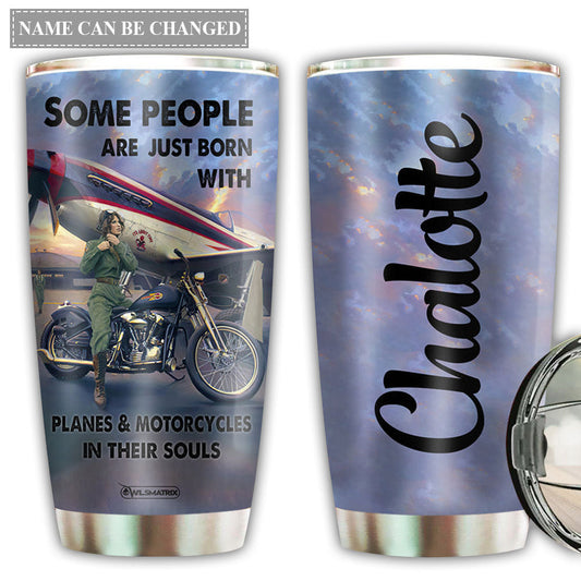 Motorcycle In Their Souls Personalized 20 Oz Tumbler For Coffee Travel And Daily Drinks