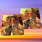 Cool Motorcycle Road Beach Shorts Artwork Detail For Comfortable Everyday Summer Wear