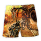 Cool Motorcycle Road Beach Shorts For Beach Trips And Relaxed Vacation Styling