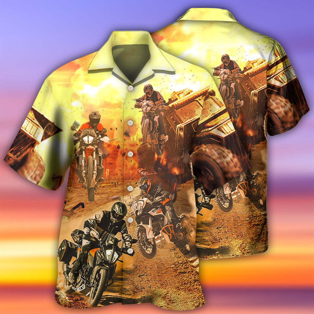 Motorcycle Road Hawaiian Shirt Pattern View For Relaxed Warm Weather Outfits