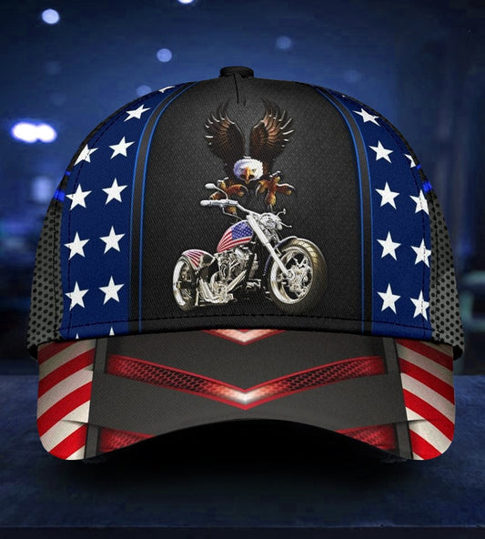 Motorcycle Biker American Eagle Classic Cap For Everyday Outfits Coastal Travel And Gift Giving