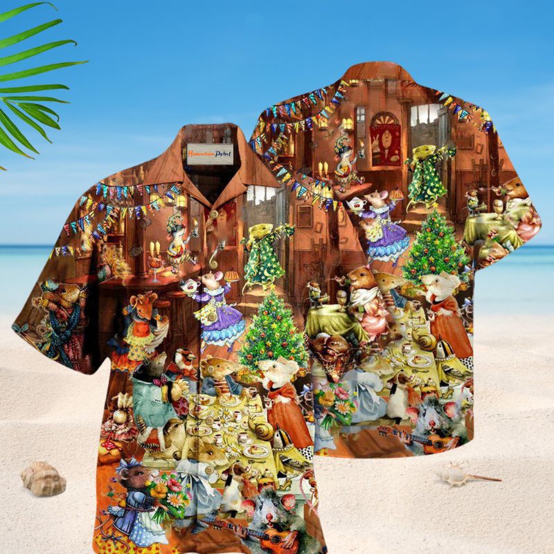 Mouse Party No Humans At Home Hawaiian Shirt For Summer Vacation Beach Travel And Relaxed Casual Wear