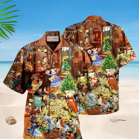 Mouse Party No Humans At Home Hawaiian Shirt For Summer Vacation Beach Travel And Relaxed Casual Wear