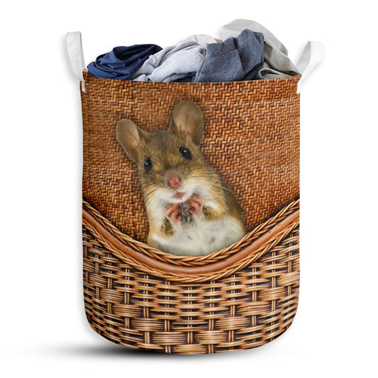 Mouse Rattan Texture Style Laundry Basket For Bathroom Bedroom Storage