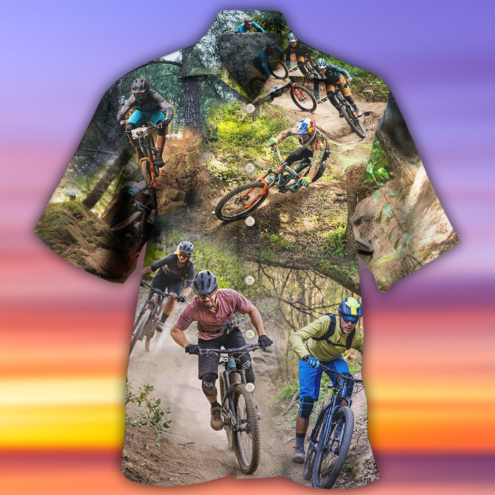 Bicycle Mountain Road Hawaiian Shirt For Vacation Days And Relaxed Coastal Outings
